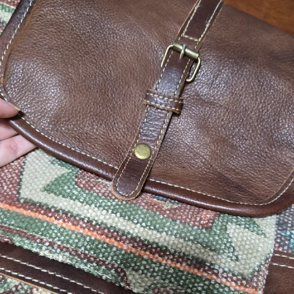 Myra Bag Brown and White Patterned Handbag - Picture 3 of 6